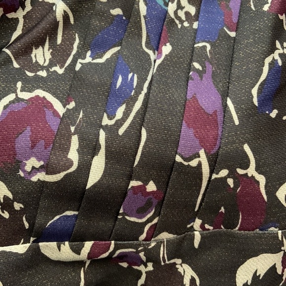 American Eagle Black & Purple Floral Strapless Cocktail Dress - Picture 7 of 7